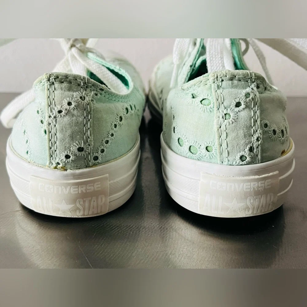 Converse All Star Chuck Taylor shoes Women’s 8 EU 39 Mint Green Sneakers Rare - Picture 3 of 14